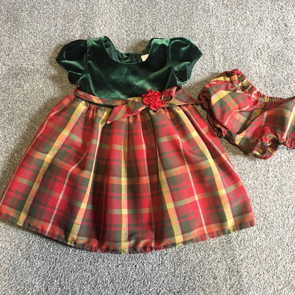 Christmas dress with matching bloomers